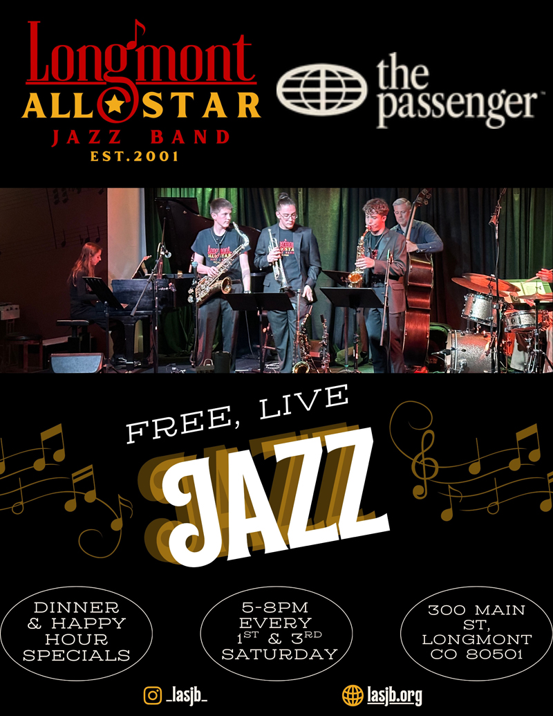 Playing 1st and 3rd Saturdays in Longmont at the Passenger